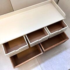 【自社配送は札幌市内限定】◆不二貿易 ベンチスツール ミッシェル◆収納棚/引き出し付き/カントリー調/倉庫保管品の画像