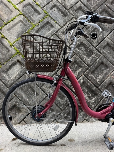 ブリヂストン　電動アシスト自転車 ワインレッド