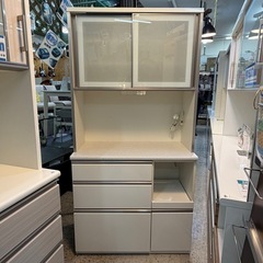 【愛品館 江戸川店 】NITORI 2枚スライド扉 キッチンボード アルミナ100（ニトリ）の画像