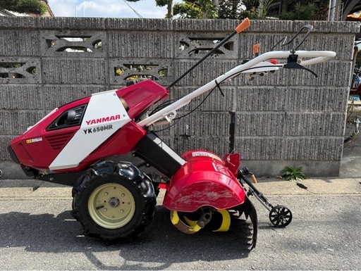YANMAR ヤンマー 農用トラクター YK650MR ミニ耕運機　耕うん機　歩行型　作業幅約520mm 尾輪 調節棒　農機具　最大6.3馬力