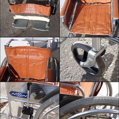 CE452 NISSIN 車椅子 車いす 介護 福祉 レザー ブラウン系の画像