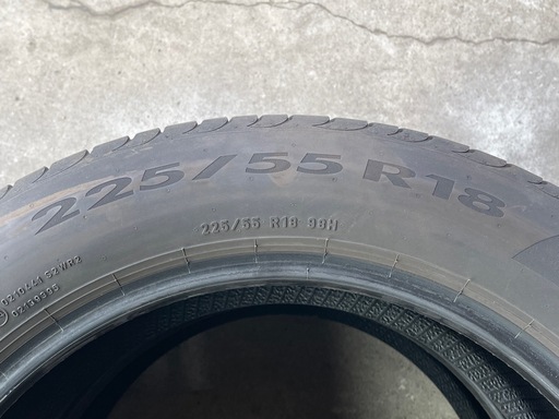 224-6)はめ替え込み！225/55R18 ピレリパワージー中古2本セット！2023年製