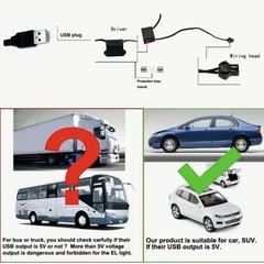 LEDネオンストリップ、高輝度柔軟環境光、 車内装飾に適しています、 DIYパーティー雰囲気装飾ネオンELワイヤー、 USB接続　の画像