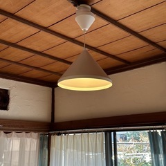 シンプルな白いペンダントライトの画像