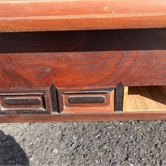 関西火鉢 和製アンティーク 総欅 ケヤキ材 囲炉裏 座卓 木製火鉢 長火鉢の画像