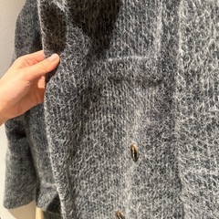 レディース ロングコート グレー ダブルコート 冬 アウターの画像