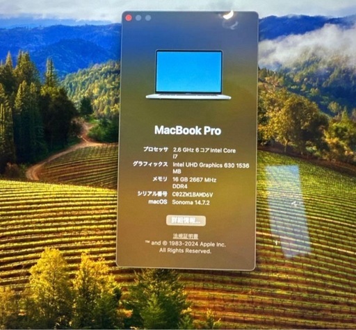 MacBookPro 16インチ 2019 i7 SSD 512GB