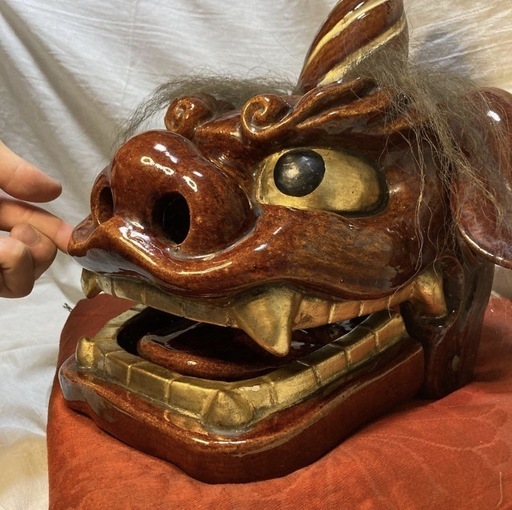大樋焼　獅子舞　置物　陶器　獅子　置物　飾り　芸術品　工芸品