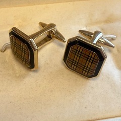 BURBERRY LONDON ノバチェック カフスボタン バーバリー ケース付の画像