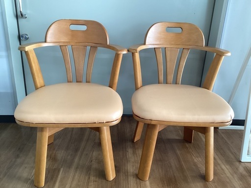 回転チェア　2脚セット【町田市再生家具】253639