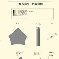 タープ　ワークマン　ペンタゴンタープの画像