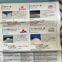 株主優待　スキー場、遊園地、温泉等の割引券の画像