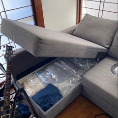 IKEA L字型ソファ FRIHETEN 字型ソファ 収納付き立川市引き取り限定の画像
