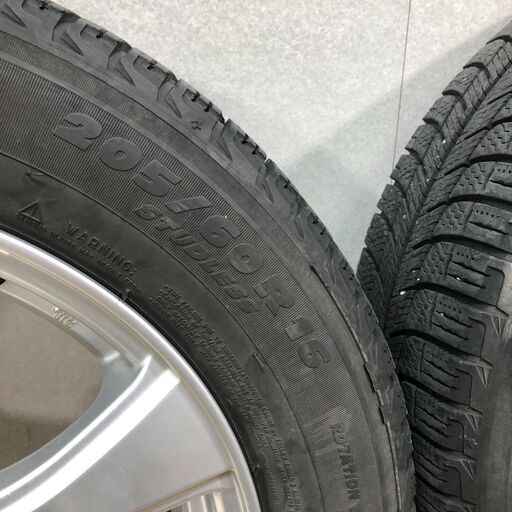 ミシュラン X-ICE 205/60R16 スタッドレス タイヤホイール4本セット 16×6.5J +52 +40 PCD100/114.3 5穴 プリウス ノア ヴォクシー セレナ ステップワゴン 【糸島市内 送料無料】75063-6-090