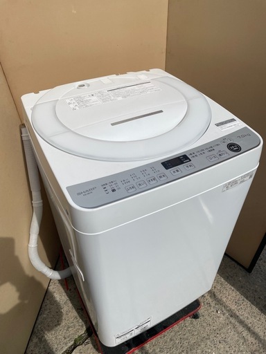【2020年製】SHARP 7.0kg 洗濯機 ES-GE7E-W 穴なし槽