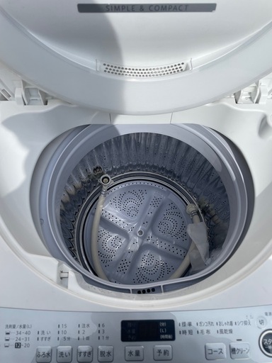 【2020年製】SHARP 7.0kg 洗濯機 ES-GE7E-W 穴なし槽