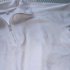 体操服 半袖 ハーフジップ ホワイト 120cmの画像