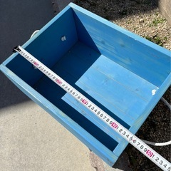 マリン　木製ボックス ブルー  収納の画像