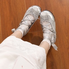 新品 シルバーリボンマリージェンシューズ 24.5cm 自引の画像