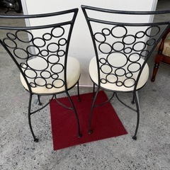 アイアン チェア 2点セット【座面に多少の色やけ】の画像