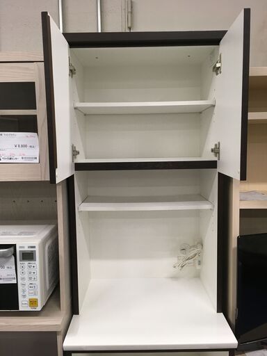 ★リユースのサカイ横浜南店★YM1926 ニトリ レンジボード ブラウン／ホワイト W60×D51×H191 クリーニング済み