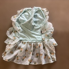 犬服 フリル付きパイナップル柄ドレスの画像