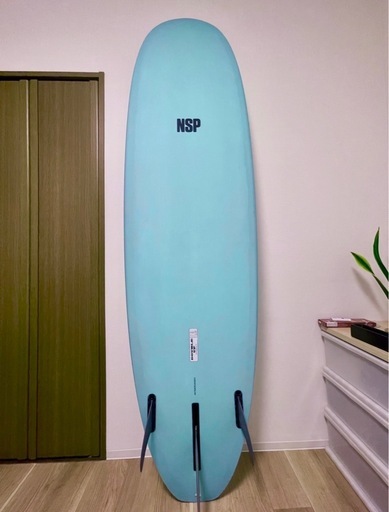 NSP DOUBLE UP 7’4 サーフボード ミッドレングス ケース・リーシュ付き 使用4回 