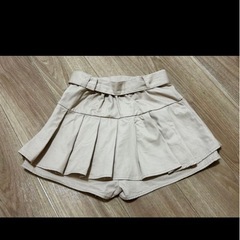 【新品未使用】ベルト付きプリーツ切替ショートパンツ[sm52] GRL ベージュの画像
