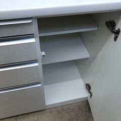 【ジャングルジャングル石津店】松田家具 スモークレンジ キッチンボード160 高級家具 作業台 モイス加工 引き出しソフトクローズレール 食器棚 おしゃれ 北欧 新生活 収納 堺市 西区 東区 北区 南区 堺区 石津の画像