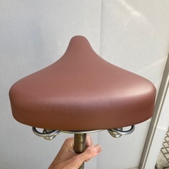 自転車サドル＋シートポスト 25.4mm ブラウン ママチャリ交換用の画像