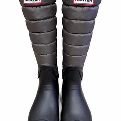 HUNTER TI093 ロングブーツ カーキ×ブラックの画像