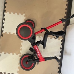 押し棒付き のりかえ三輪車CX レッド norkiaeの画像