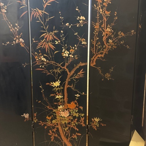金箔 屏風 梅 鳥 高さ183cm 店舗装飾