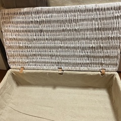 籐の収納ケース2セットホワイトの画像