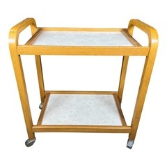 木製 キャスター付きワゴン サイドテーブル キッチンワゴン サービングワゴン 北欧風の画像