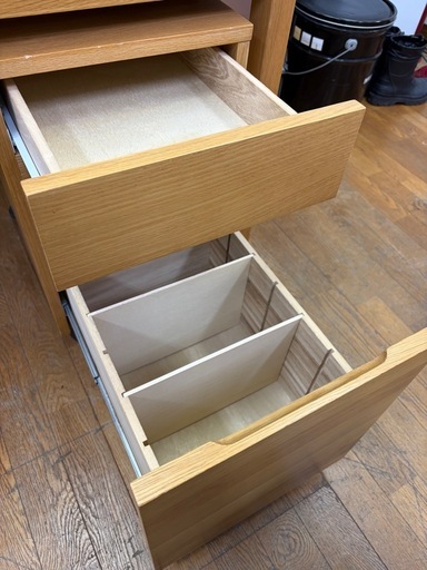 オススメ商品!! 良品計画 MUJI  無垢材 デスク＆デスクキャビネット 無印良品 キャスター付き袖机 木製家具