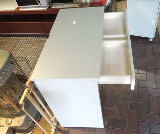 デスク＆袖机セット ライトグリーン系 幅90cmデスク パソコンデスク 札幌市東区 新道東店
