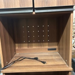 【コンセント4口付き】　キッチン 棚  ブラウンの画像