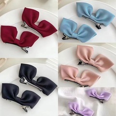 リボン ヘアクリップ パープルの画像