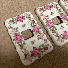 薔薇柄 コンセントプレート スイッチプレート 3枚セット ローズ柄の画像