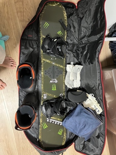 BURTON スノーボード フルセット FLOW ビンディング ブーツ26cm ケース ウェア付き」