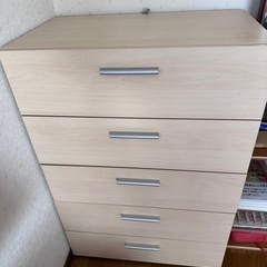 【受け渡し決定しました】タンス　ナチュラルカラー　５段の画像