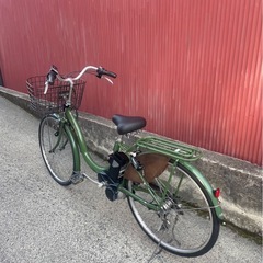 【京都発】京の楽チャリ　電動アシスト自転車　ブリヂストン　26インチ　緑色の画像