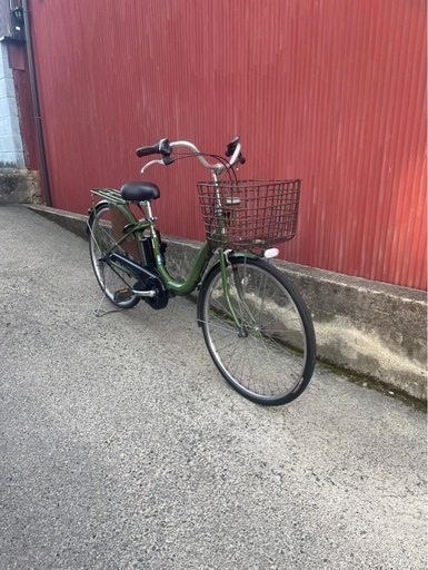 【京都発】京の楽チャリ　電動アシスト自転車　ブリヂストン　26インチ　緑色