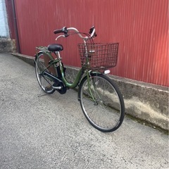 【京都発】京の楽チャリ　電動アシスト自転車　ブリヂストン　26インチ　緑色の画像