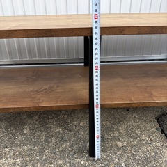 本日限定！○4123 ローボード テレビ台 棚 インテリア 家具 ヴィンテージ調木材 ブラックアイアンの画像