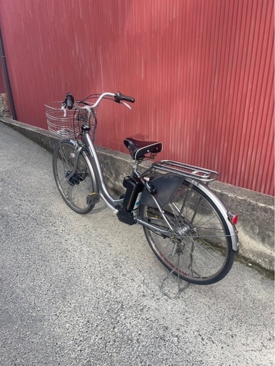 【京都発】京の楽チャリ　電動アシスト自転車　フロンティア　ブリヂストン　ベルトタイプ　26インチ　シルバー