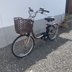 【京都発】京の楽チャリ　電動アシスト自転車　パナソニック　20インチ　ゴールド色の画像