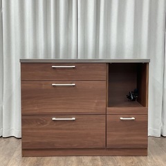 KC-6【新入荷　アウトレット品】ステンレス天板　キッチンカウンターブラウンの画像