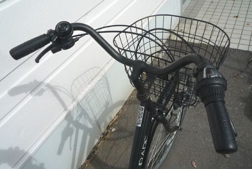 26インチ シティサイクル ブラック カゴ・ライト付き 6段変速 自転車 ママチャリ 通勤 通学 買い物 苫小牧西店